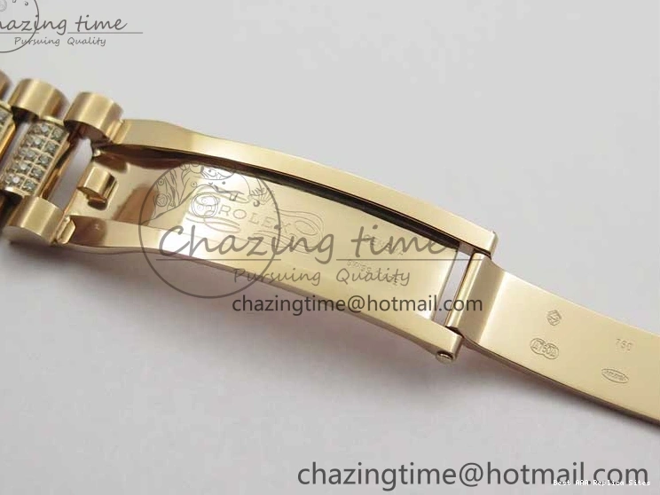 AAA Replica Watches on President A 2689 BP White ComfortFit Crystal Crystal Marker MOP RG Best Edition 128235 Dial Day-Date Bracelet RG 36mm 1218